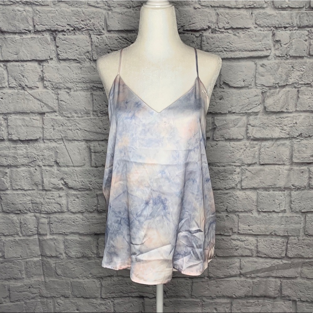Style Rack Satin Tie Dye Sleeveless Blouse